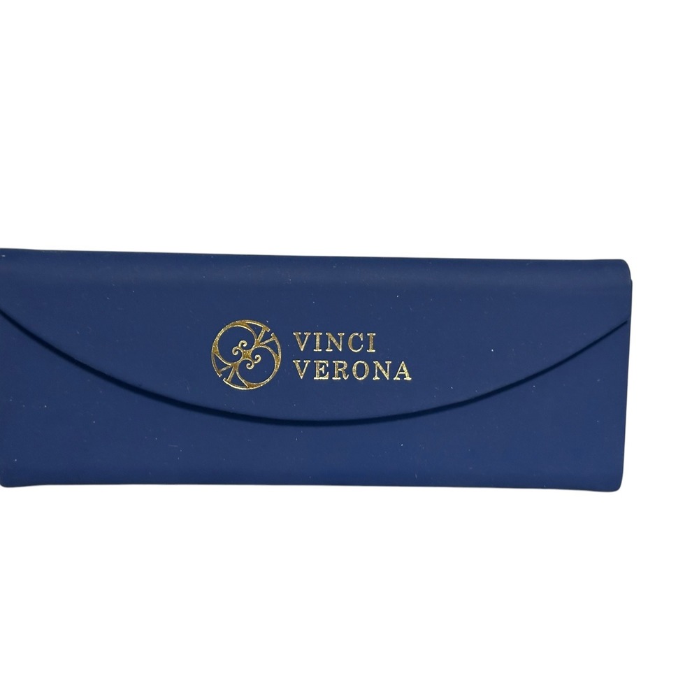 Vinci Verona Eyeglasses Sunglasses Hard Shell Case Blue Clamshell Protective